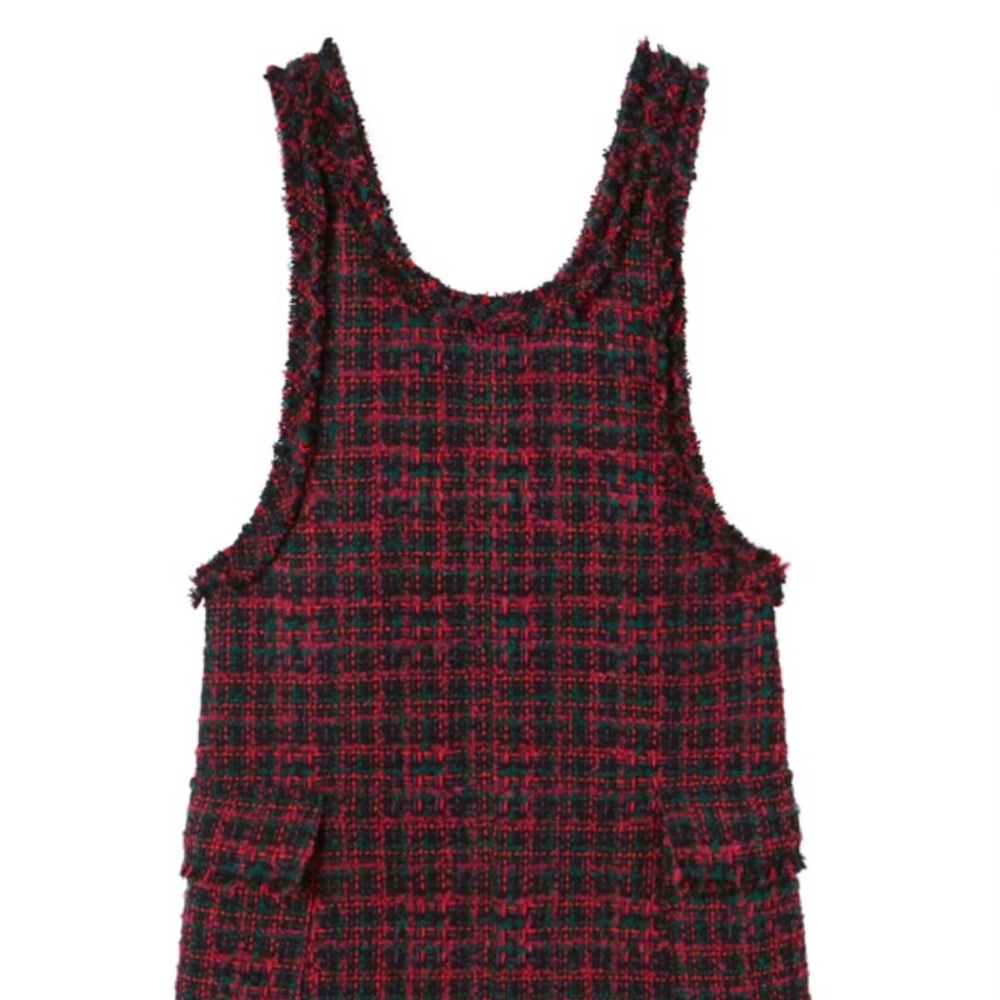 Zara textured weave pinafore dress with pockets for girl 6Y